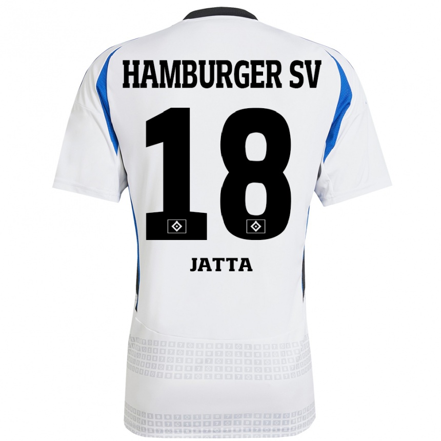 Kinder Fußball Bakery Jatta #18 Weiß Blau Heimtrikot Trikot 2024/25 T-Shirt Luxemburg