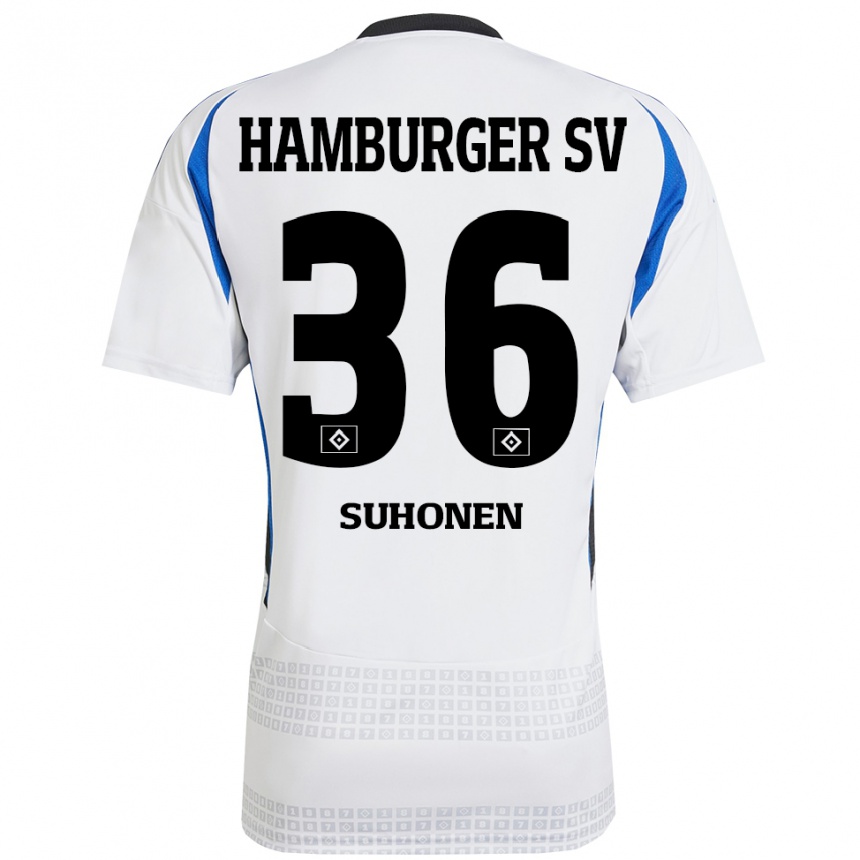 Kinder Fußball Anssi Suhonen #36 Weiß Blau Heimtrikot Trikot 2024/25 T-Shirt Luxemburg