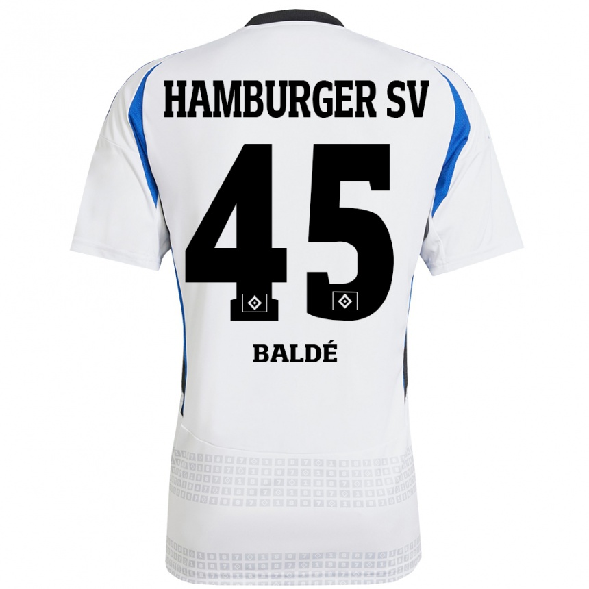 Kinder Fußball Fabio Baldé #45 Weiß Blau Heimtrikot Trikot 2024/25 T-Shirt Luxemburg