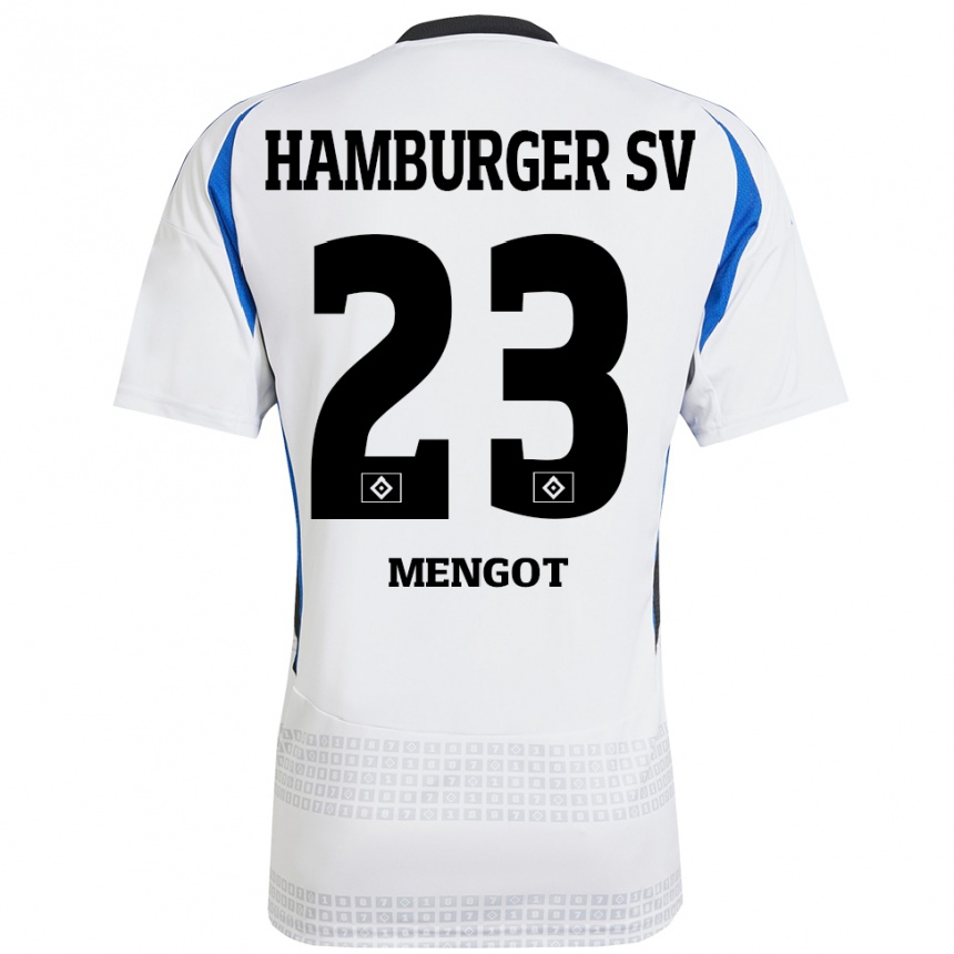 Kinder Fußball Ayukayoh Mengot #23 Weiß Blau Heimtrikot Trikot 2024/25 T-Shirt Luxemburg