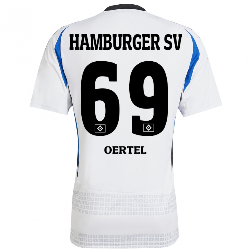 Kinder Fußball Jan Oertel #69 Weiß Blau Heimtrikot Trikot 2024/25 T-Shirt Luxemburg