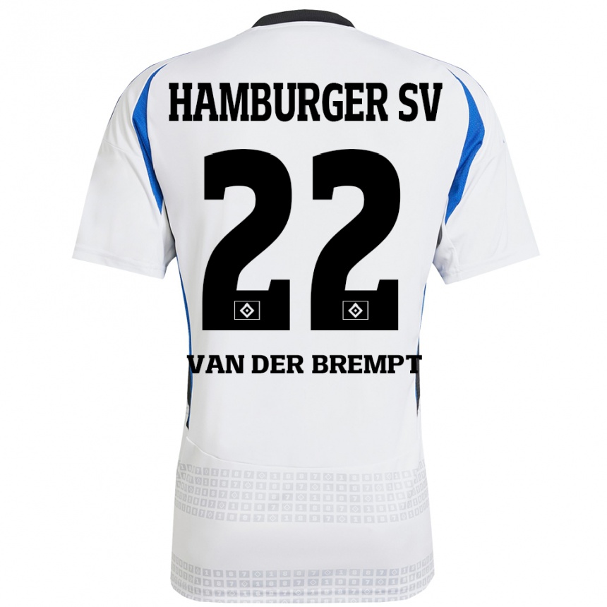 Kinder Fußball Ignace Van Der Brempt #22 Weiß Blau Heimtrikot Trikot 2024/25 T-Shirt Luxemburg