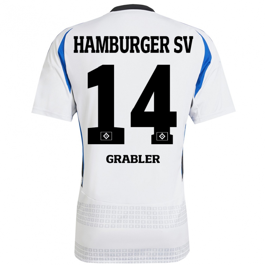 Kinder Fußball Lukne Gräßler #14 Weiß Blau Heimtrikot Trikot 2024/25 T-Shirt Luxemburg