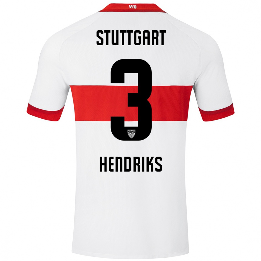 Kinder Fußball Ramon Hendriks #3 Weiß Rot Heimtrikot Trikot 2024/25 T-Shirt Luxemburg