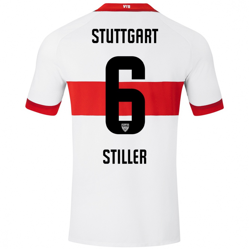 Kinder Fußball Angelo Stiller #6 Weiß Rot Heimtrikot Trikot 2024/25 T-Shirt Luxemburg