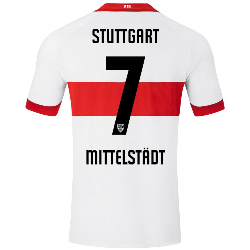 Kinder Fußball Maximilian Mittelstädt #7 Weiß Rot Heimtrikot Trikot 2024/25 T-Shirt Luxemburg