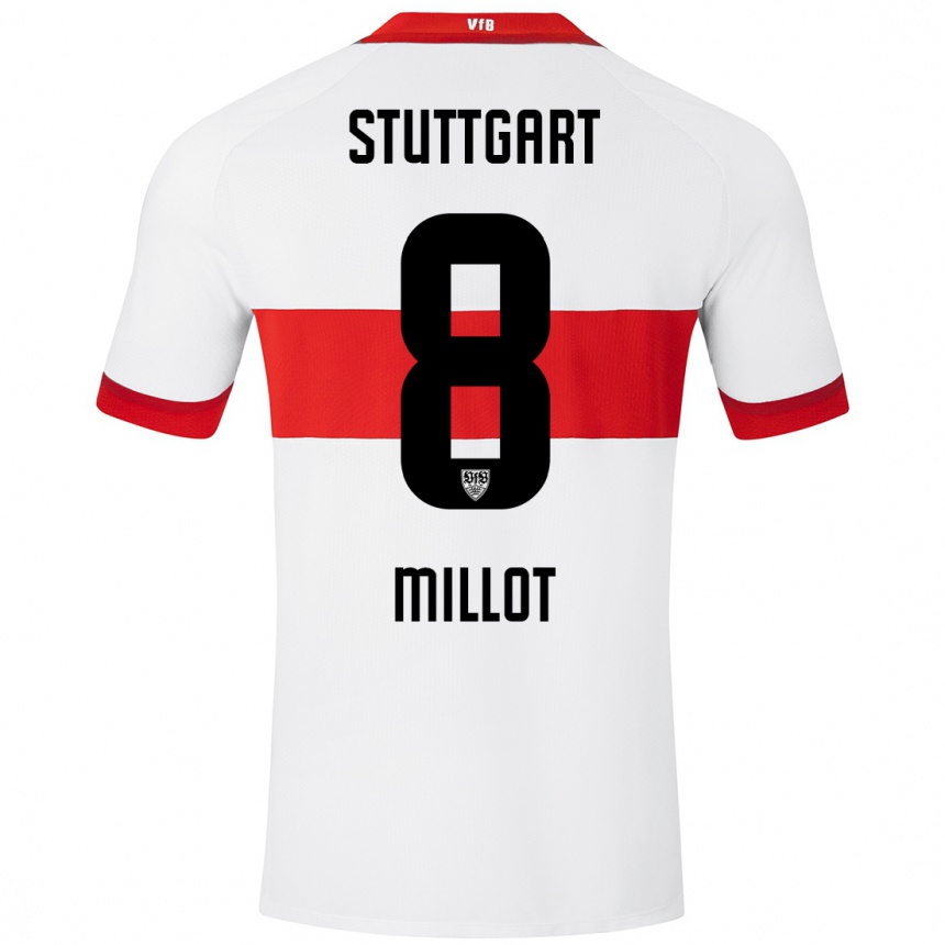 Kinder Fußball Enzo Millot #8 Weiß Rot Heimtrikot Trikot 2024/25 T-Shirt Luxemburg