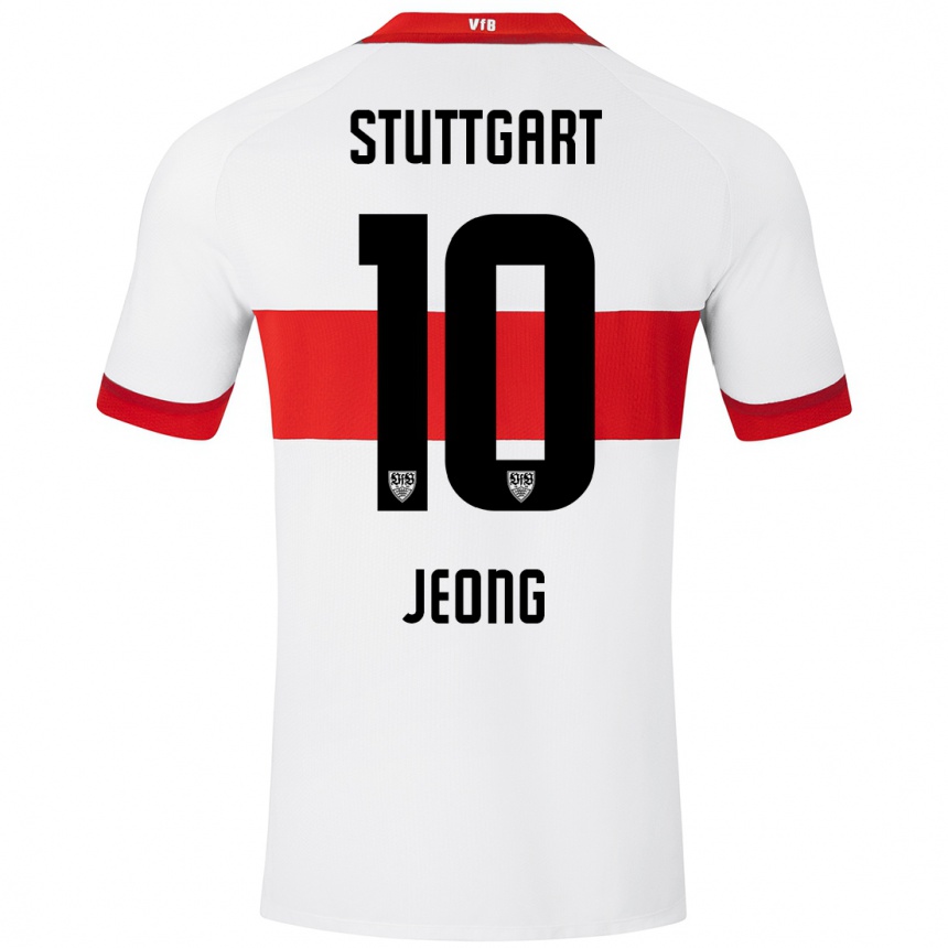 Kinder Fußball Woo-Yeong Jeong #10 Weiß Rot Heimtrikot Trikot 2024/25 T-Shirt Luxemburg