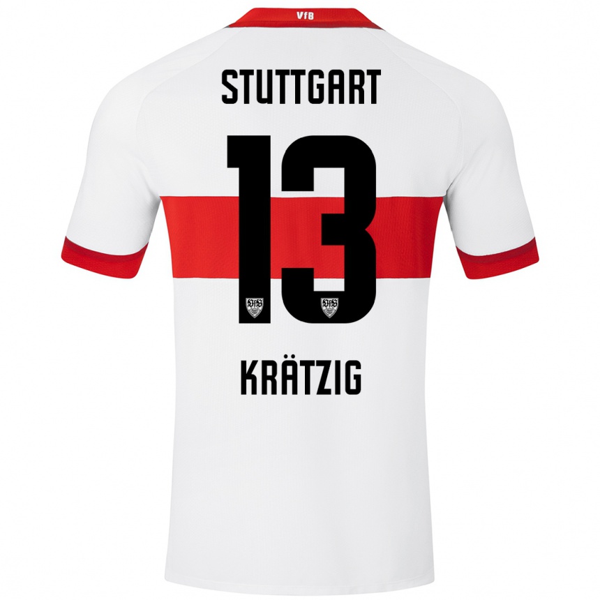 Kinder Fußball Frans Krätzig #13 Weiß Rot Heimtrikot Trikot 2024/25 T-Shirt Luxemburg