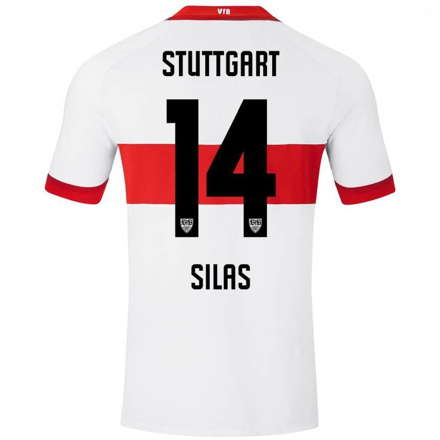 Kinder Fußball Silas #14 Weiß Rot Heimtrikot Trikot 2024/25 T-Shirt Luxemburg