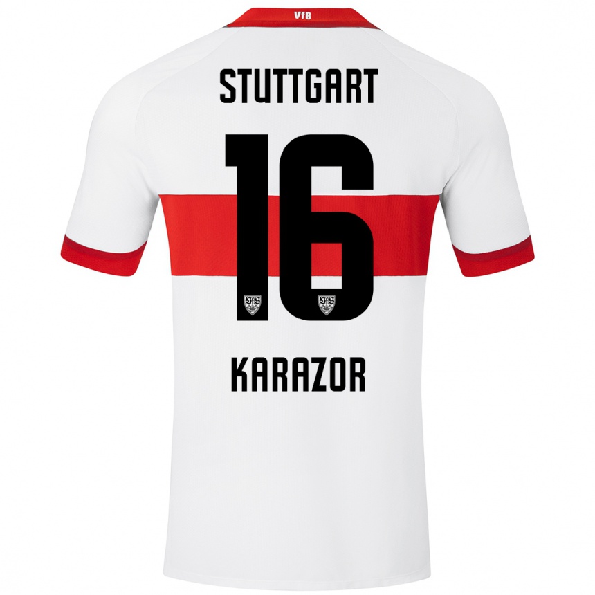 Kinder Fußball Atakan Karazor #16 Weiß Rot Heimtrikot Trikot 2024/25 T-Shirt Luxemburg