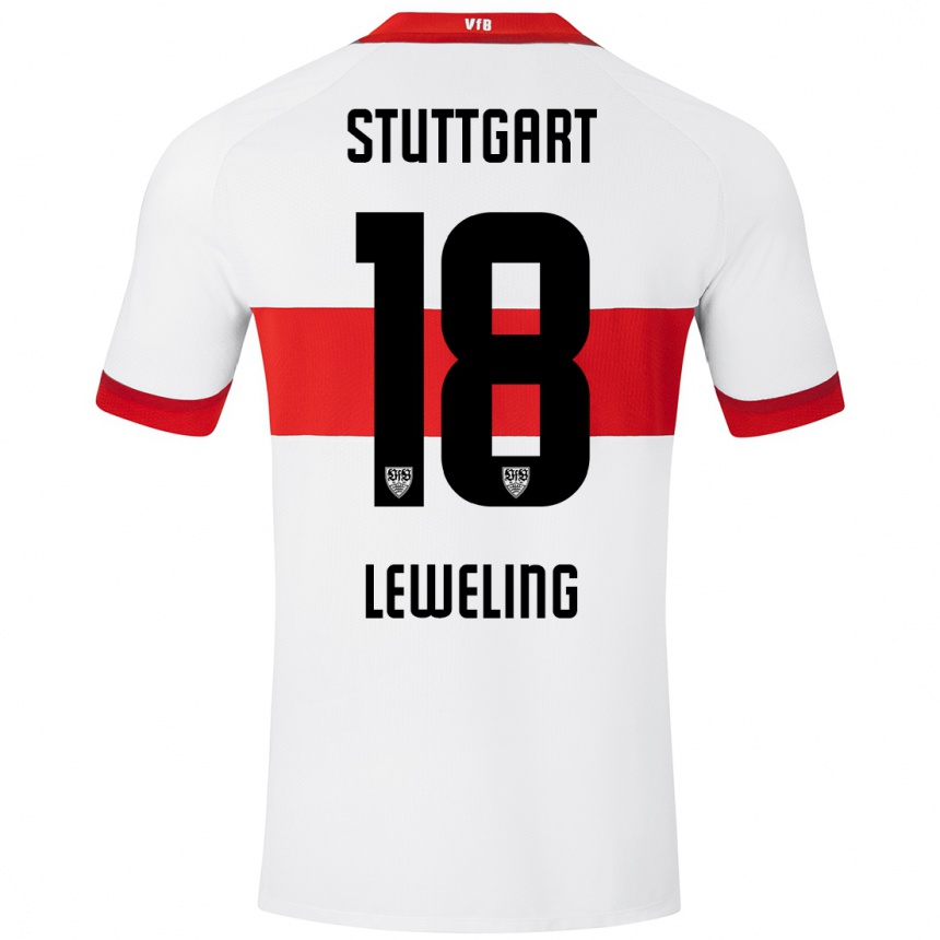 Kinder Fußball Jamie Leweling #18 Weiß Rot Heimtrikot Trikot 2024/25 T-Shirt Luxemburg