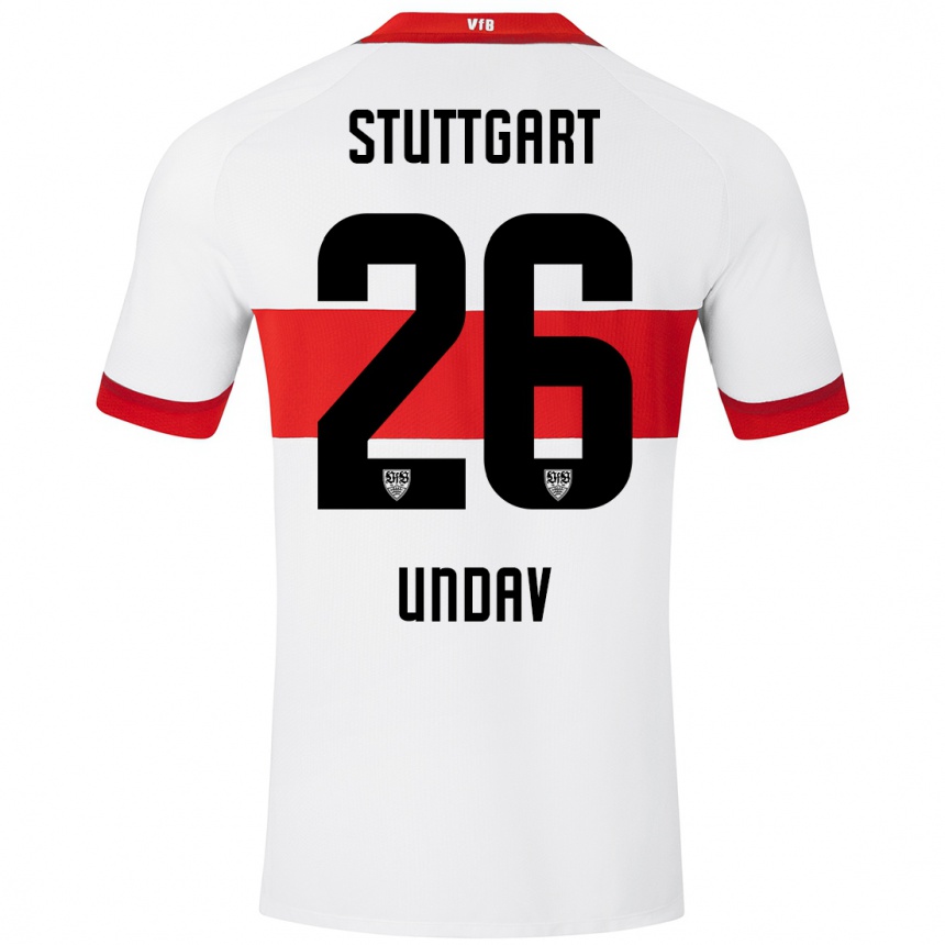 Kinder Fußball Deniz Undav #26 Weiß Rot Heimtrikot Trikot 2024/25 T-Shirt Luxemburg