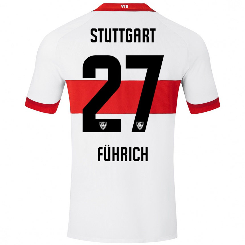 Kinder Fußball Chris Führich #27 Weiß Rot Heimtrikot Trikot 2024/25 T-Shirt Luxemburg