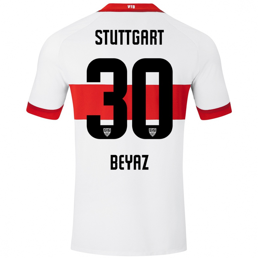 Kinder Fußball Ömer Beyaz #30 Weiß Rot Heimtrikot Trikot 2024/25 T-Shirt Luxemburg