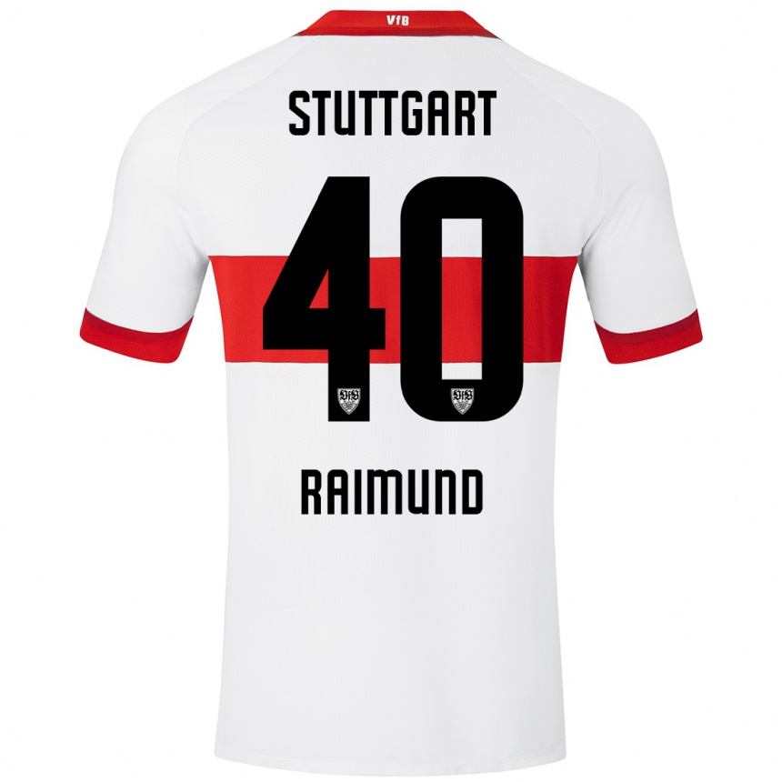 Kinder Fußball Luca Raimund #40 Weiß Rot Heimtrikot Trikot 2024/25 T-Shirt Luxemburg