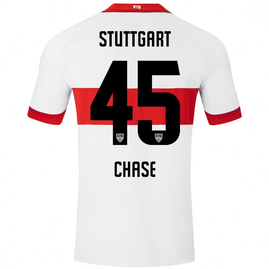 Kinder Fußball Anrie Chase #45 Weiß Rot Heimtrikot Trikot 2024/25 T-Shirt Luxemburg