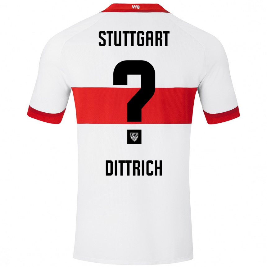 Kinder Fußball Robin Dittrich #0 Weiß Rot Heimtrikot Trikot 2024/25 T-Shirt Luxemburg