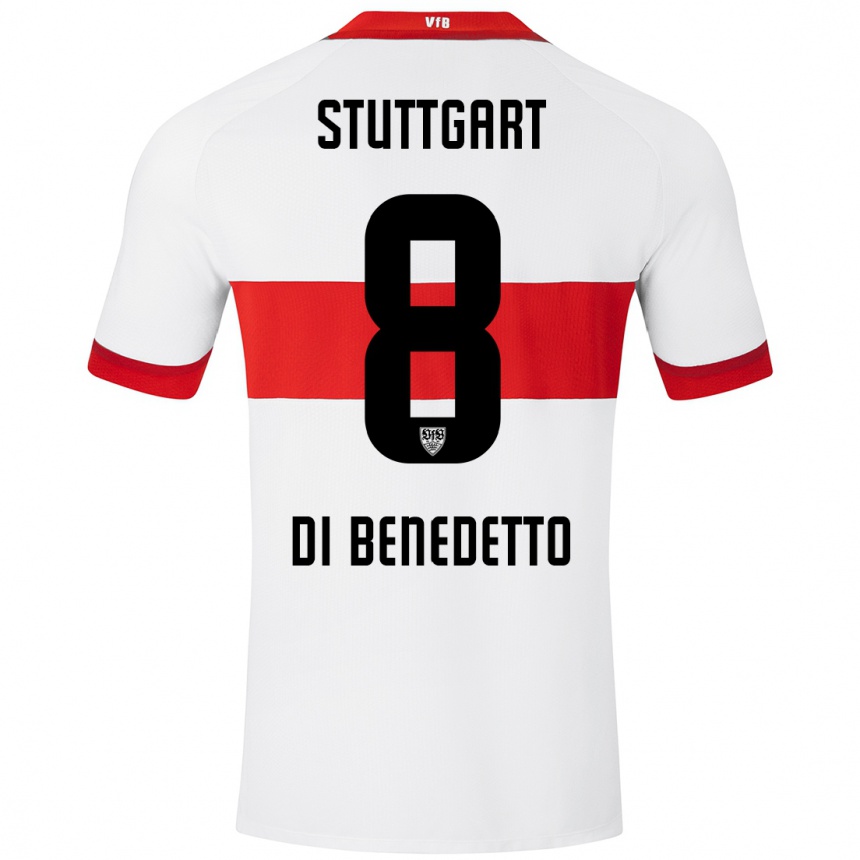 Kinder Fußball Samuele Di Benedetto #8 Weiß Rot Heimtrikot Trikot 2024/25 T-Shirt Luxemburg