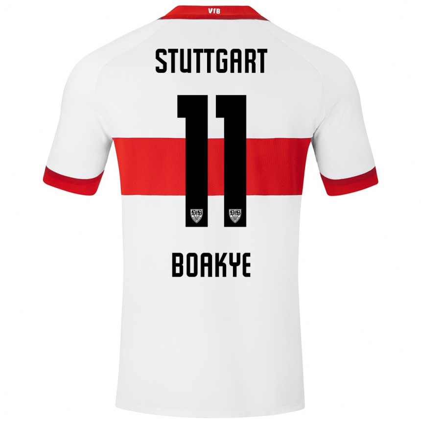 Kinder Fußball Benjamin Boakye #11 Weiß Rot Heimtrikot Trikot 2024/25 T-Shirt Luxemburg