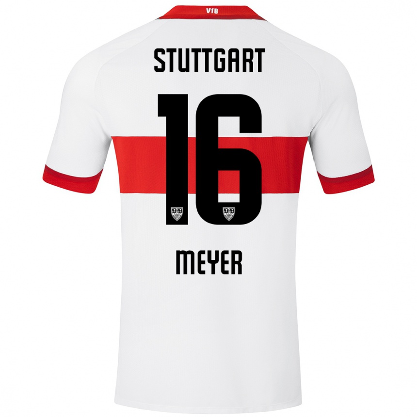 Kinder Fußball Jordan Meyer #16 Weiß Rot Heimtrikot Trikot 2024/25 T-Shirt Luxemburg