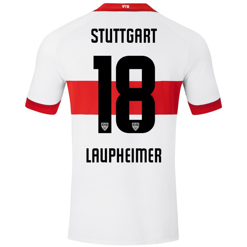 Kinder Fußball Lukas Laupheimer #18 Weiß Rot Heimtrikot Trikot 2024/25 T-Shirt Luxemburg