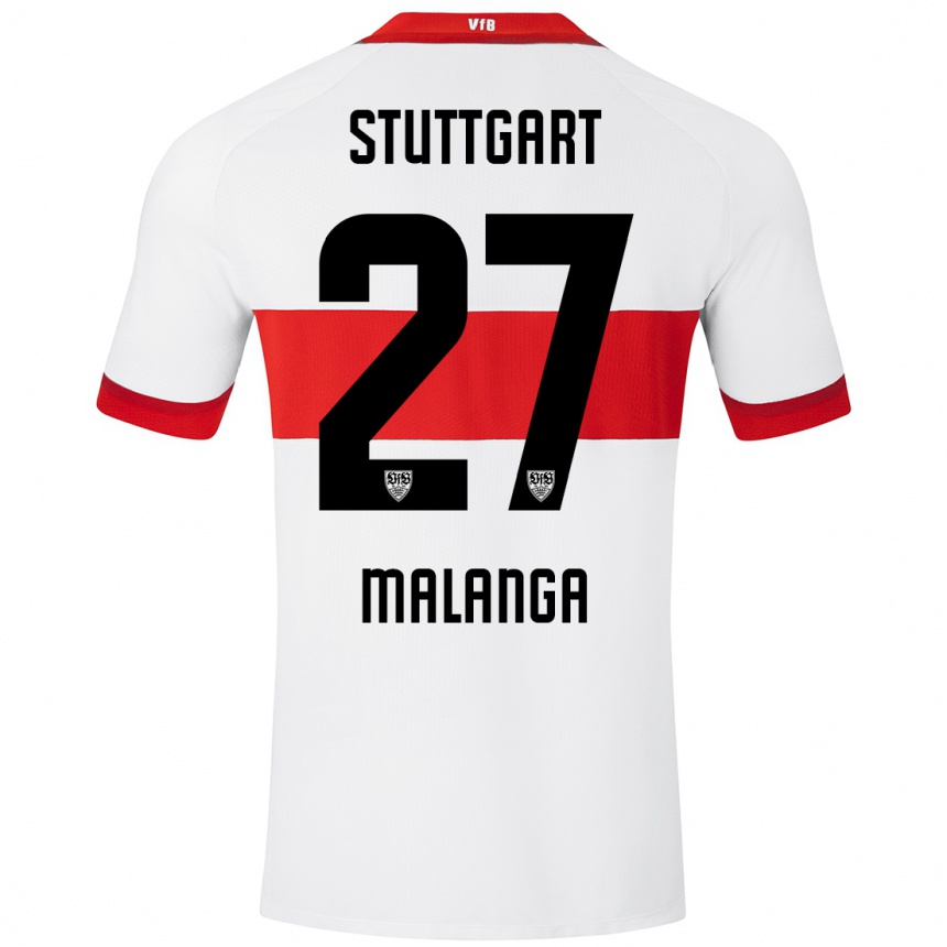 Kinder Fußball Jarzinho Malanga #27 Weiß Rot Heimtrikot Trikot 2024/25 T-Shirt Luxemburg