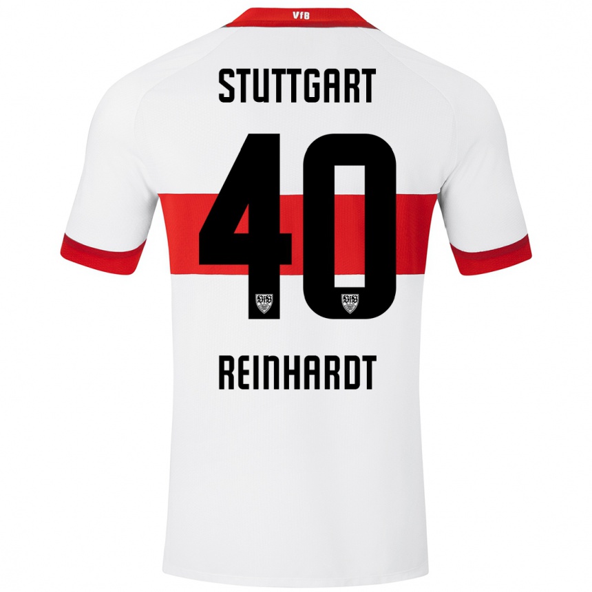 Kinder Fußball Peter Reinhardt #40 Weiß Rot Heimtrikot Trikot 2024/25 T-Shirt Luxemburg