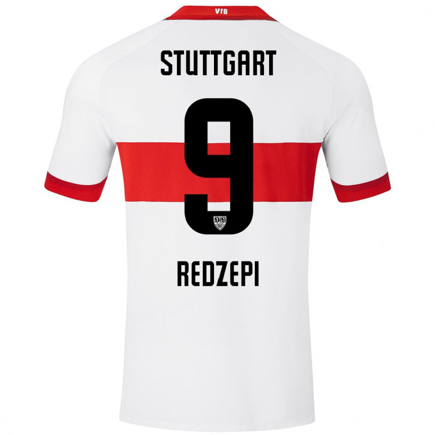 Kinder Fußball Dafina Redzepi #9 Weiß Rot Heimtrikot Trikot 2024/25 T-Shirt Luxemburg