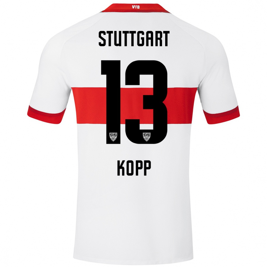 Kinder Fußball Leonie Kopp #13 Weiß Rot Heimtrikot Trikot 2024/25 T-Shirt Luxemburg