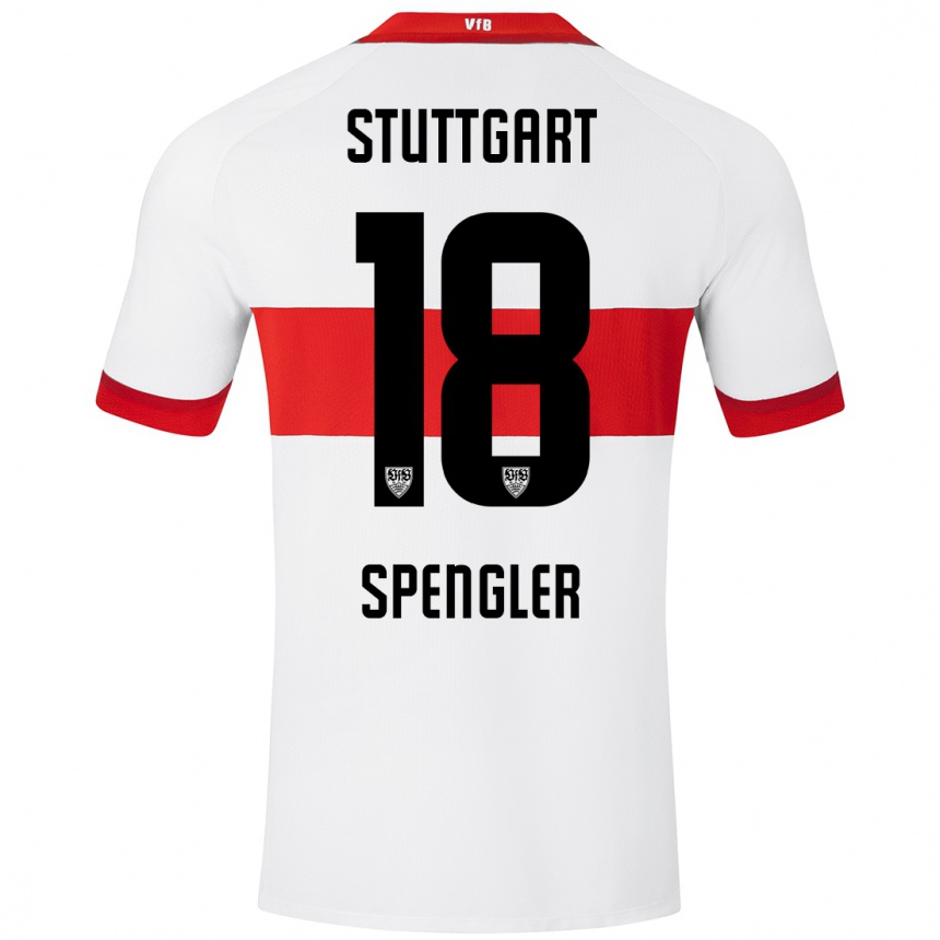 Kinder Fußball Jana Spengler #18 Weiß Rot Heimtrikot Trikot 2024/25 T-Shirt Luxemburg