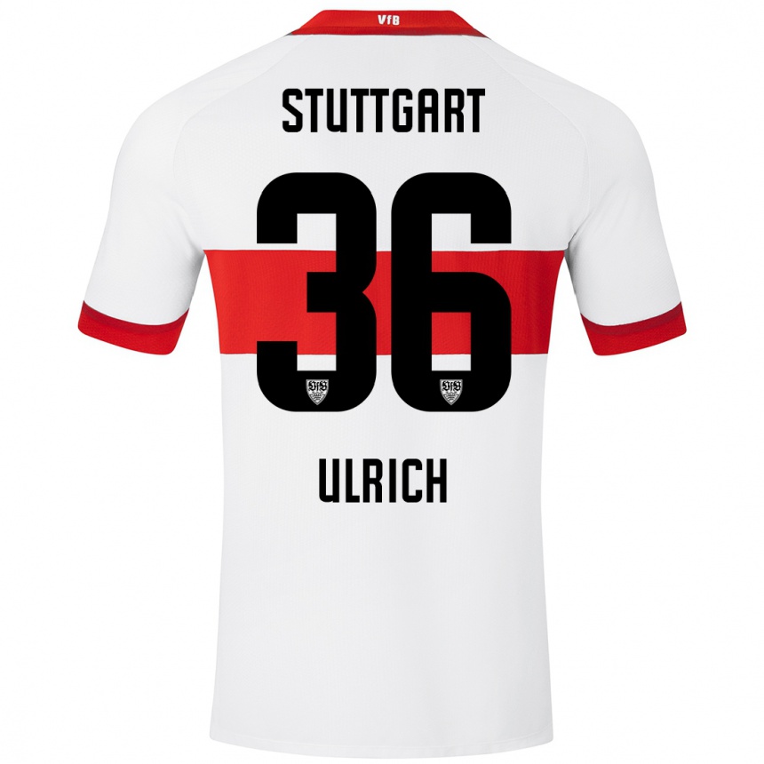 Kinder Fußball Laurin Ulrich #36 Weiß Rot Heimtrikot Trikot 2024/25 T-Shirt Luxemburg