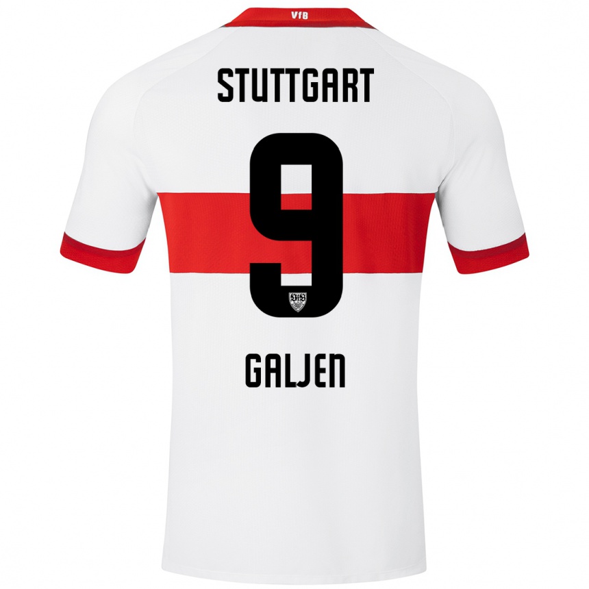 Kinder Fußball Dejan Galjen #9 Weiß Rot Heimtrikot Trikot 2024/25 T-Shirt Luxemburg