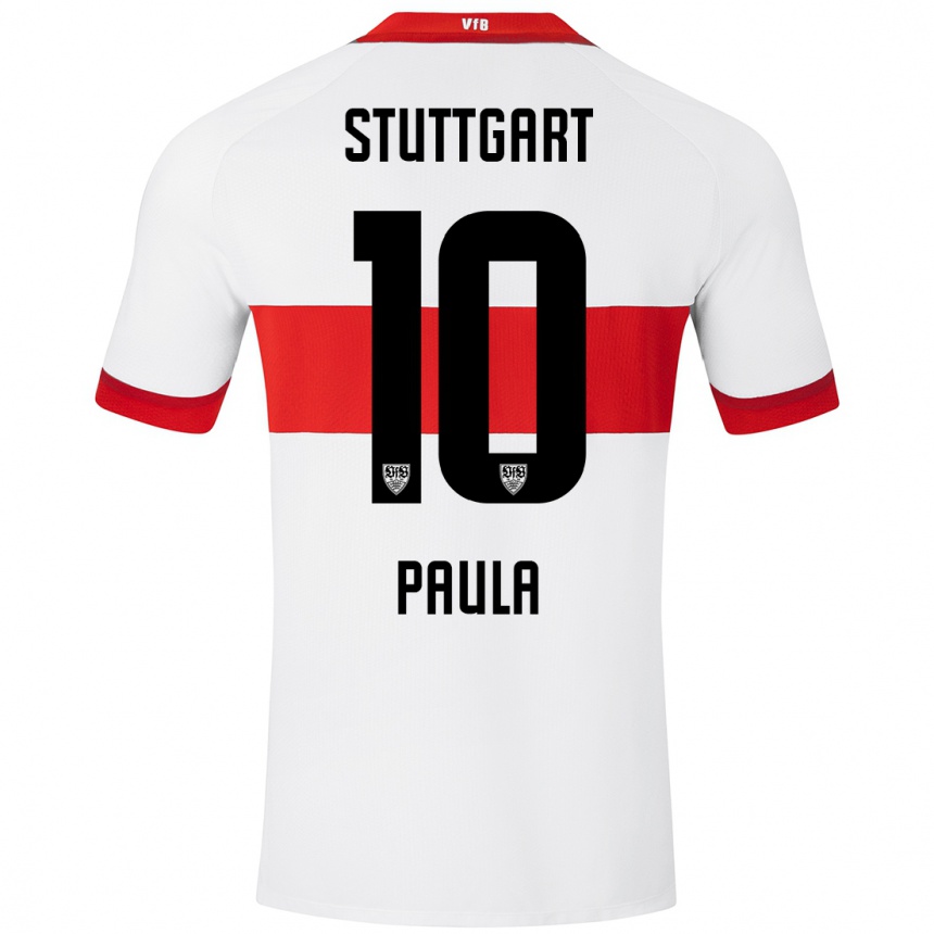 Kinder Fußball Raul Paula #10 Weiß Rot Heimtrikot Trikot 2024/25 T-Shirt Luxemburg