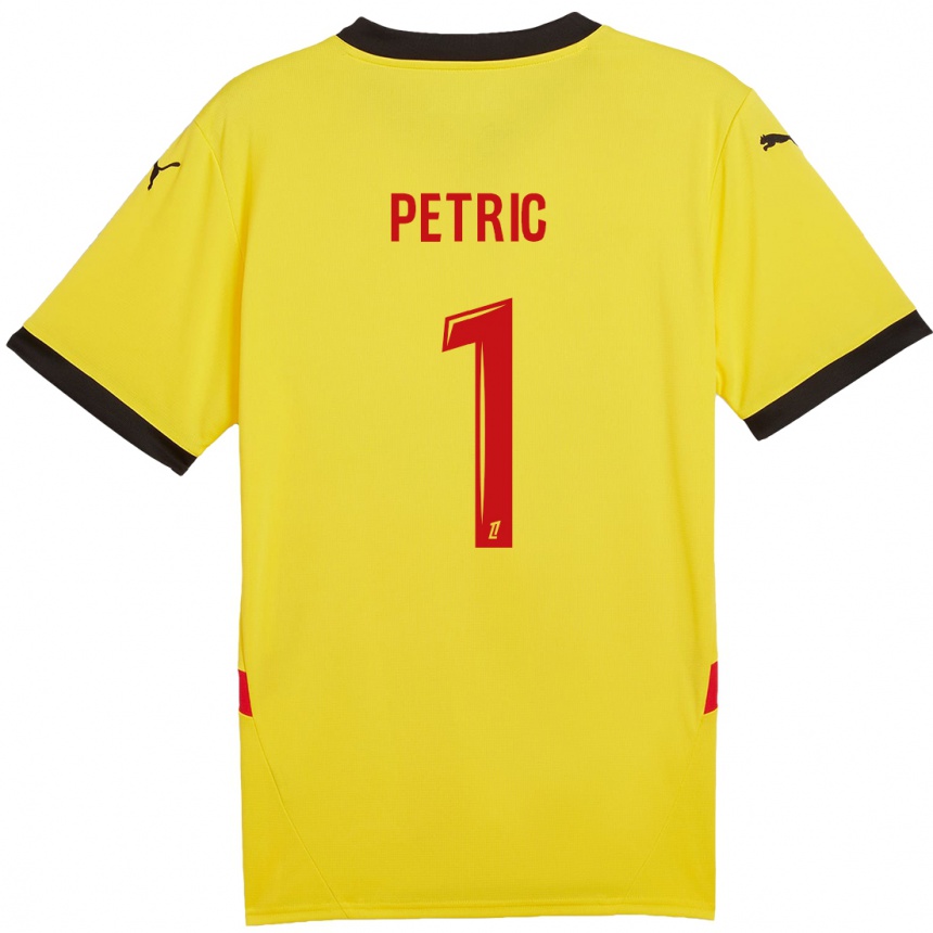 Kinder Fußball Denis Petric #1 Gelb Rot Heimtrikot Trikot 2024/25 T-Shirt Luxemburg