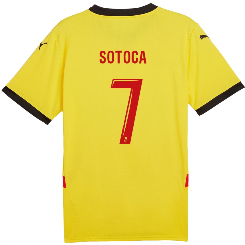 Kinder Fußball Florian Sotoca #7 Gelb Rot Heimtrikot Trikot 2024/25 T-Shirt Luxemburg