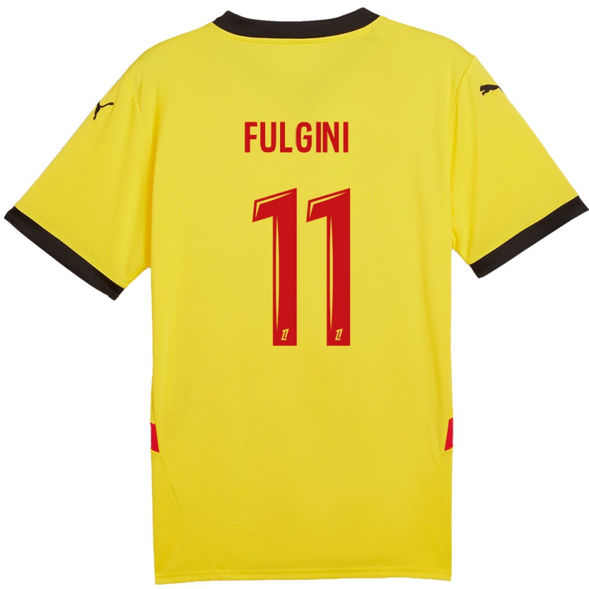 Kinder Fußball Angelo Fulgini #11 Gelb Rot Heimtrikot Trikot 2024/25 T-Shirt Luxemburg