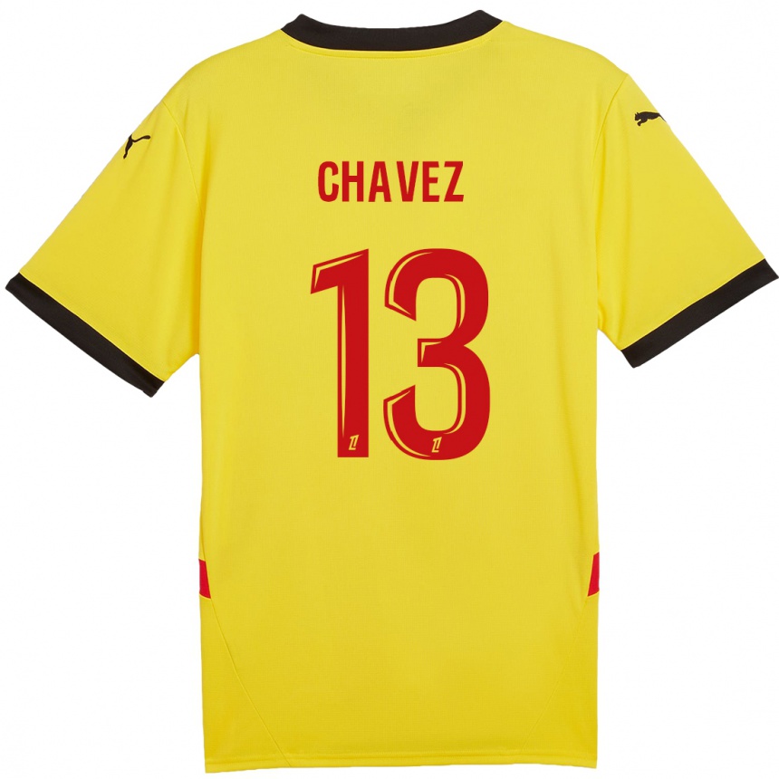 Kinder Fußball Jhoanner Chávez #13 Gelb Rot Heimtrikot Trikot 2024/25 T-Shirt Luxemburg