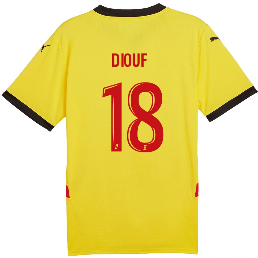 Kinder Fußball Andy Diouf #18 Gelb Rot Heimtrikot Trikot 2024/25 T-Shirt Luxemburg