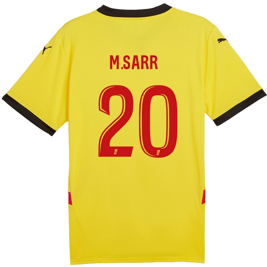 Kinder Fußball Malang Sarr #20 Gelb Rot Heimtrikot Trikot 2024/25 T-Shirt Luxemburg