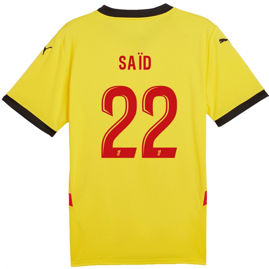 Kinder Fußball Wesley Saïd #22 Gelb Rot Heimtrikot Trikot 2024/25 T-Shirt Luxemburg