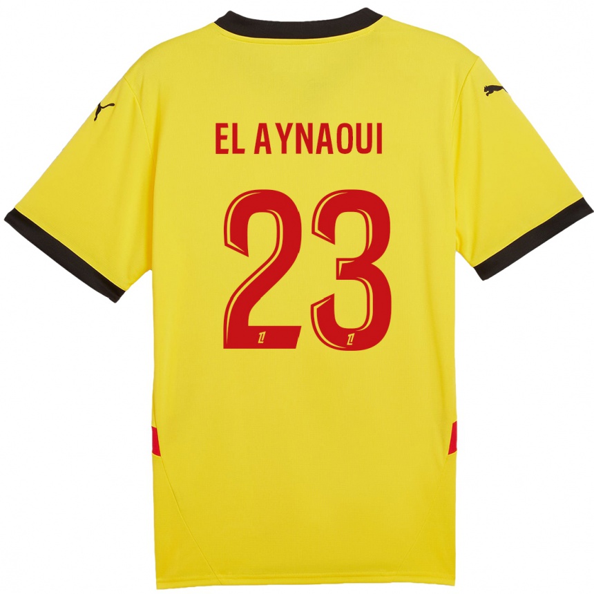 Kinder Fußball Neil El Aynaoui #23 Gelb Rot Heimtrikot Trikot 2024/25 T-Shirt Luxemburg