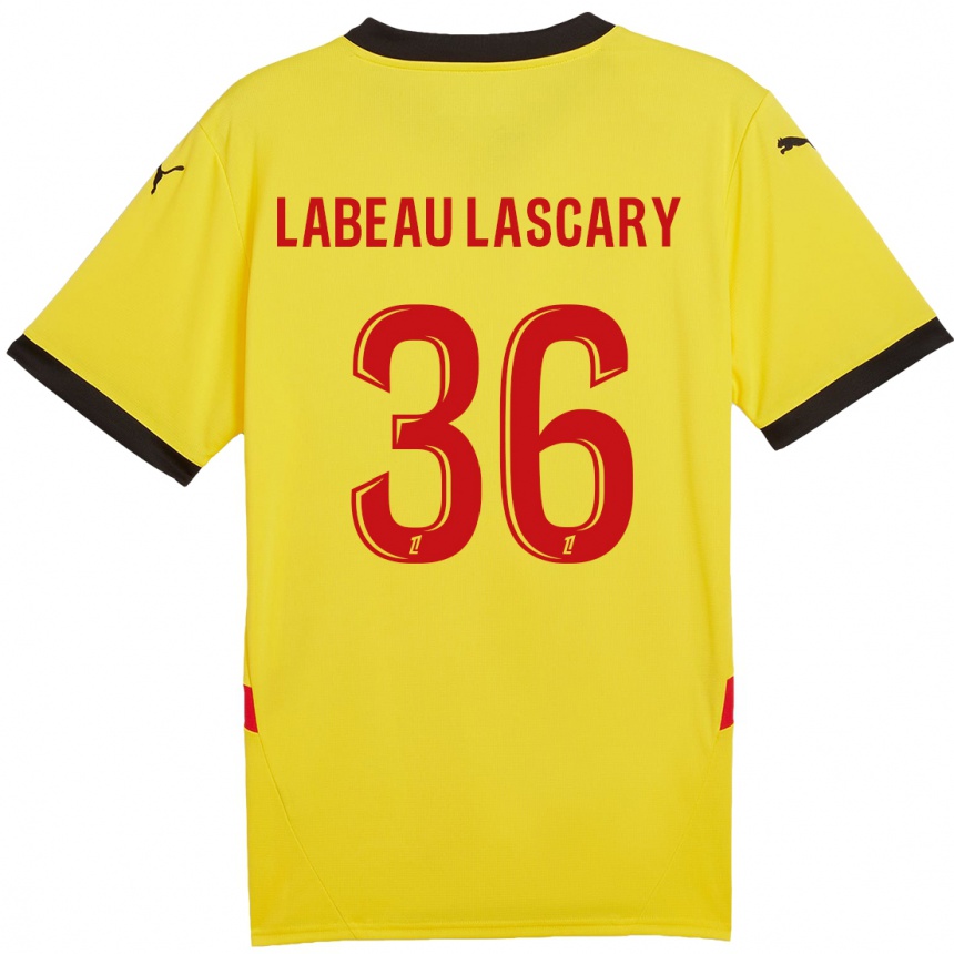 Kinder Fußball Rémy Labeau Lascary #36 Gelb Rot Heimtrikot Trikot 2024/25 T-Shirt Luxemburg