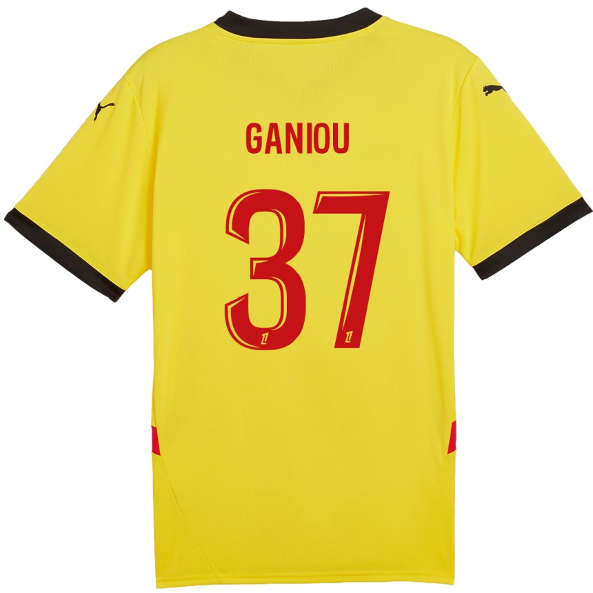 Kinder Fußball Ismaëlo Ganiou #37 Gelb Rot Heimtrikot Trikot 2024/25 T-Shirt Luxemburg