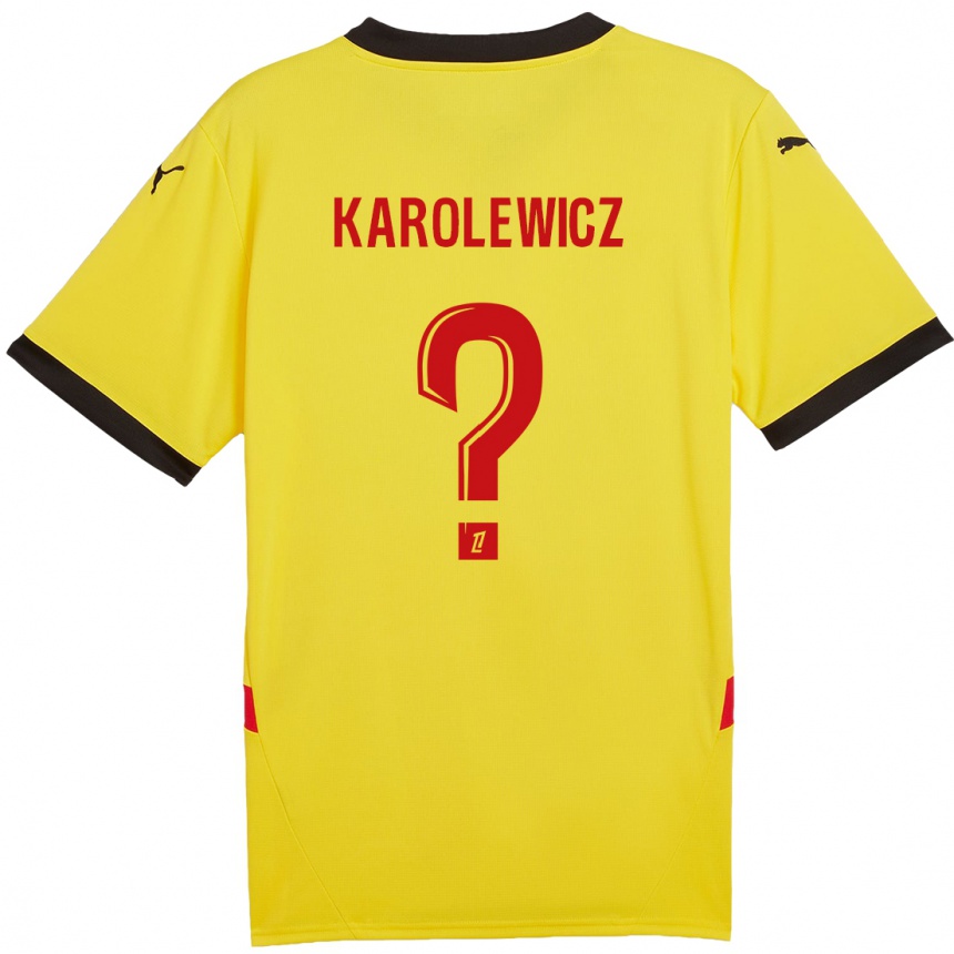 Kinder Fußball Roman Karolewicz #0 Gelb Rot Heimtrikot Trikot 2024/25 T-Shirt Luxemburg