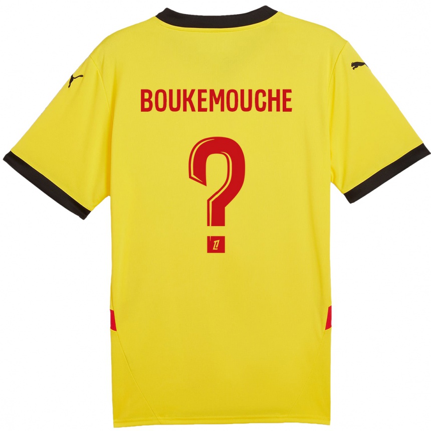 Kinder Fußball Amine Boukemouche #0 Gelb Rot Heimtrikot Trikot 2024/25 T-Shirt Luxemburg