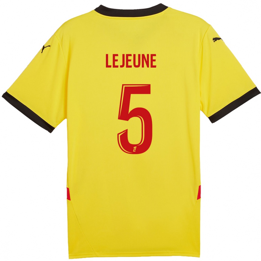 Kinder Fußball Romane Lejeune #5 Gelb Rot Heimtrikot Trikot 2024/25 T-Shirt Luxemburg