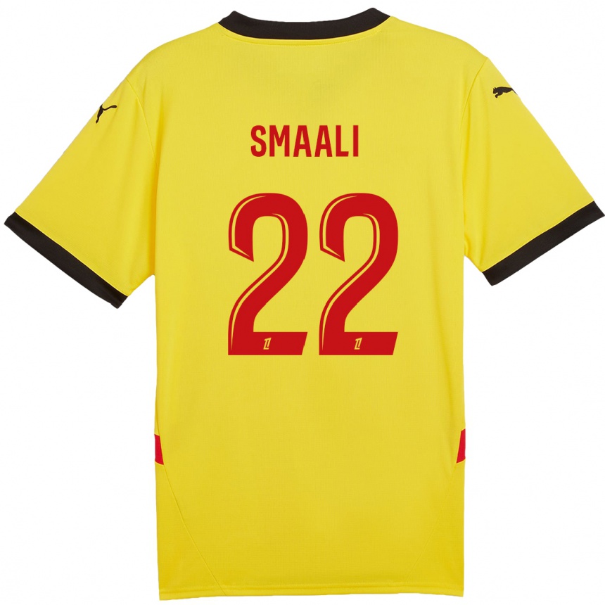 Kinder Fußball Emma Smaali #22 Gelb Rot Heimtrikot Trikot 2024/25 T-Shirt Luxemburg