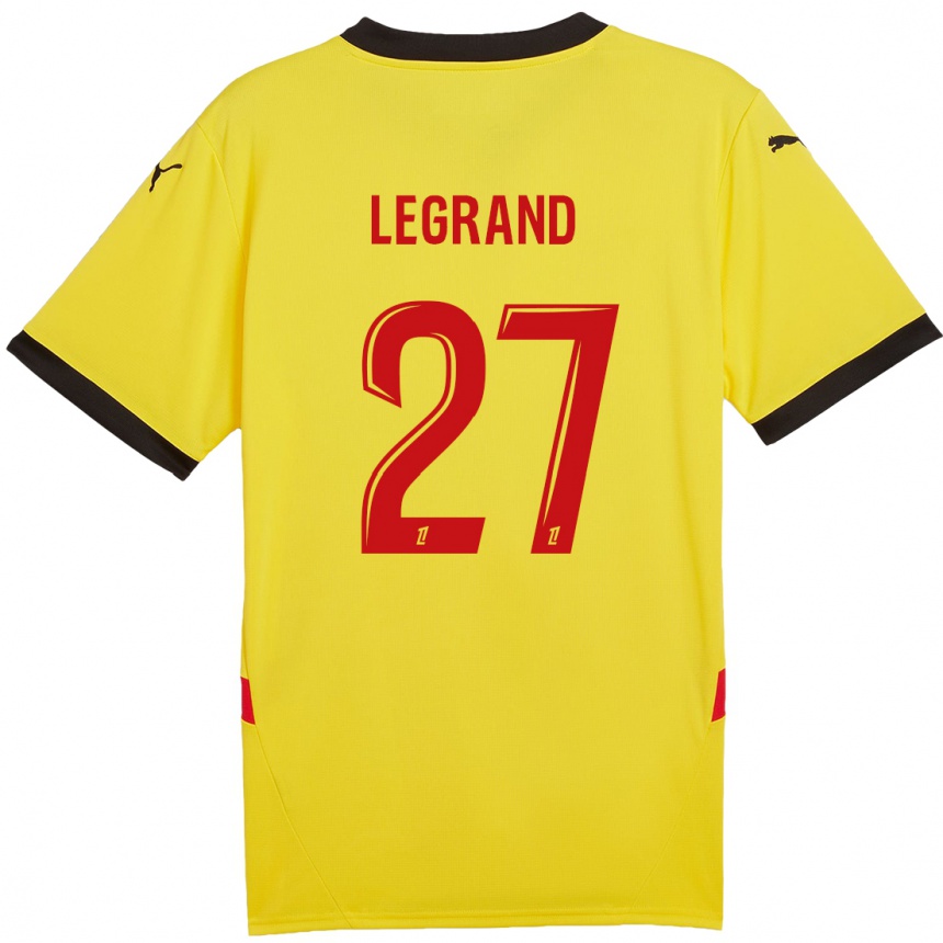 Kinder Fußball Bérénice Legrand #27 Gelb Rot Heimtrikot Trikot 2024/25 T-Shirt Luxemburg