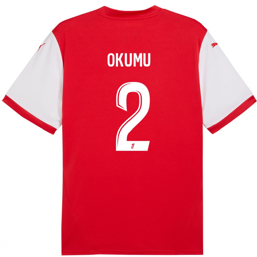 Kinder Fußball Joseph Okumu #2 Rot Weiß Heimtrikot Trikot 2024/25 T-Shirt Luxemburg